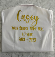Gold HTV Personalised School Leavers Shirt - Ink Stitch Press