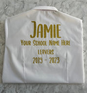 Gold HTV Personalised School Leavers Shirt - Ink Stitch Press