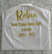 Gold HTV Personalised School Leavers Shirt - Ink Stitch Press