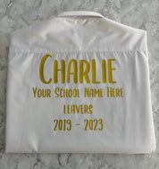 Gold HTV Personalised School Leavers Shirt - Ink Stitch Press