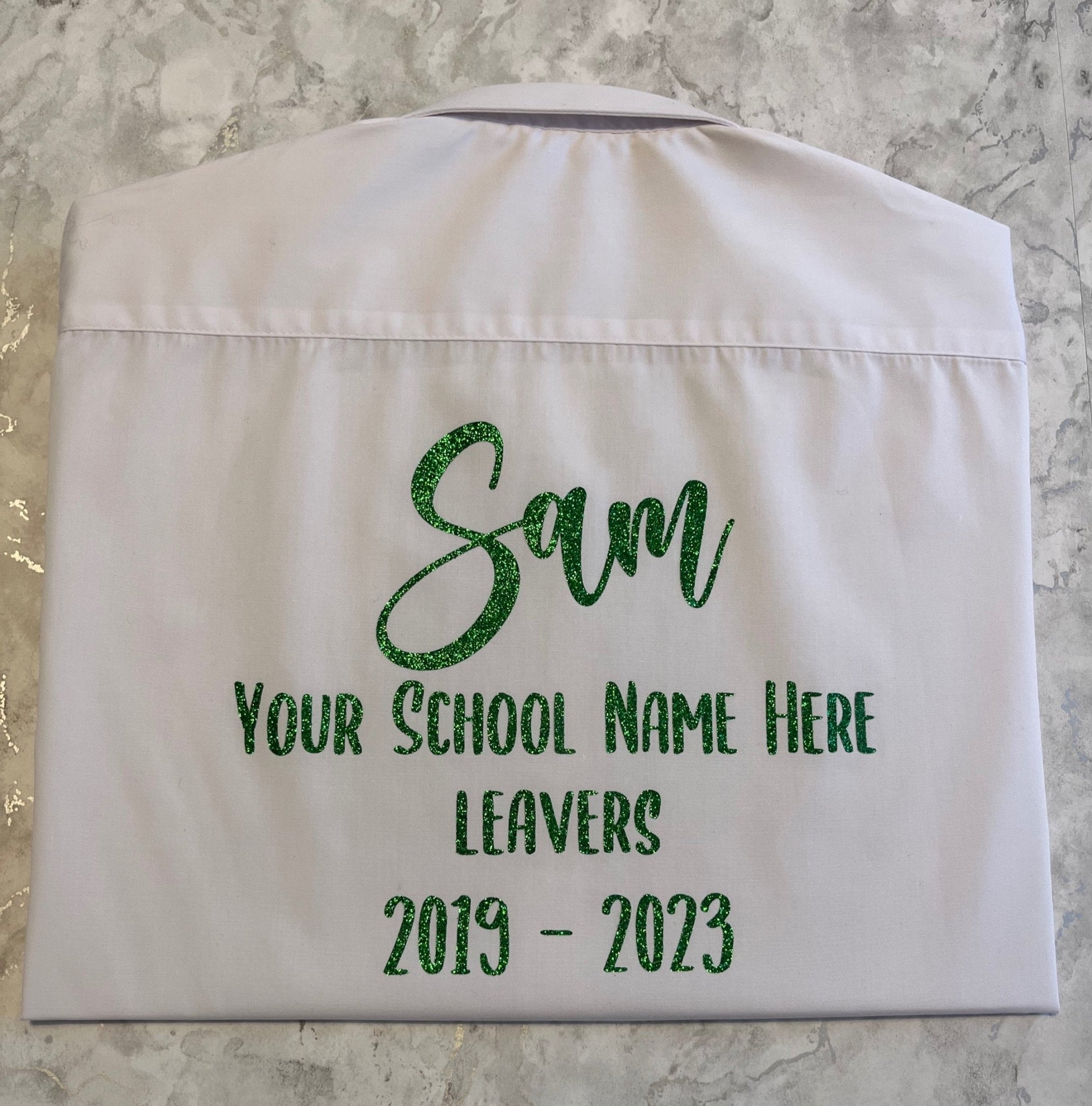 Green HTV Personalised School Leavers Shirt - Ink Stitch Press