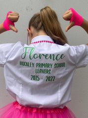 Green HTV Personalised School Leavers Shirt - Ink Stitch Press