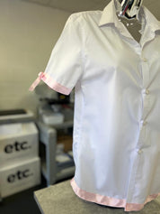 Personalised School Leavers Shirt with Satin Ribbon Trim & Bows - Ink Stitch Press