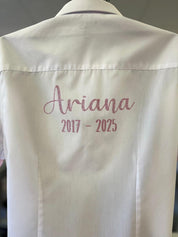 Pink HTV Personalised School Leavers Shirt - Ink Stitch Press