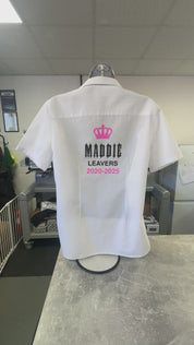 Personalised Crowned Gothic Style Leavers Shirt