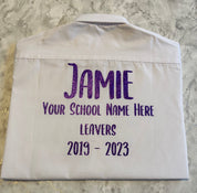 Purple HTV Personalised School Leavers Shirt - Ink Stitch Press