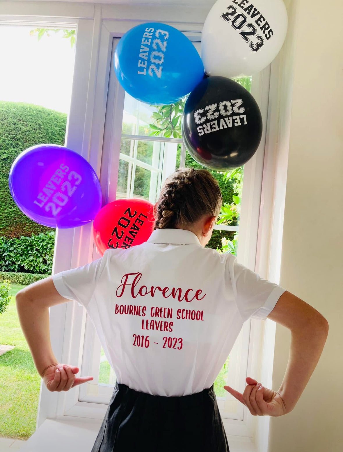 Red HTV Personalised School Leavers Shirt - Ink Stitch Press