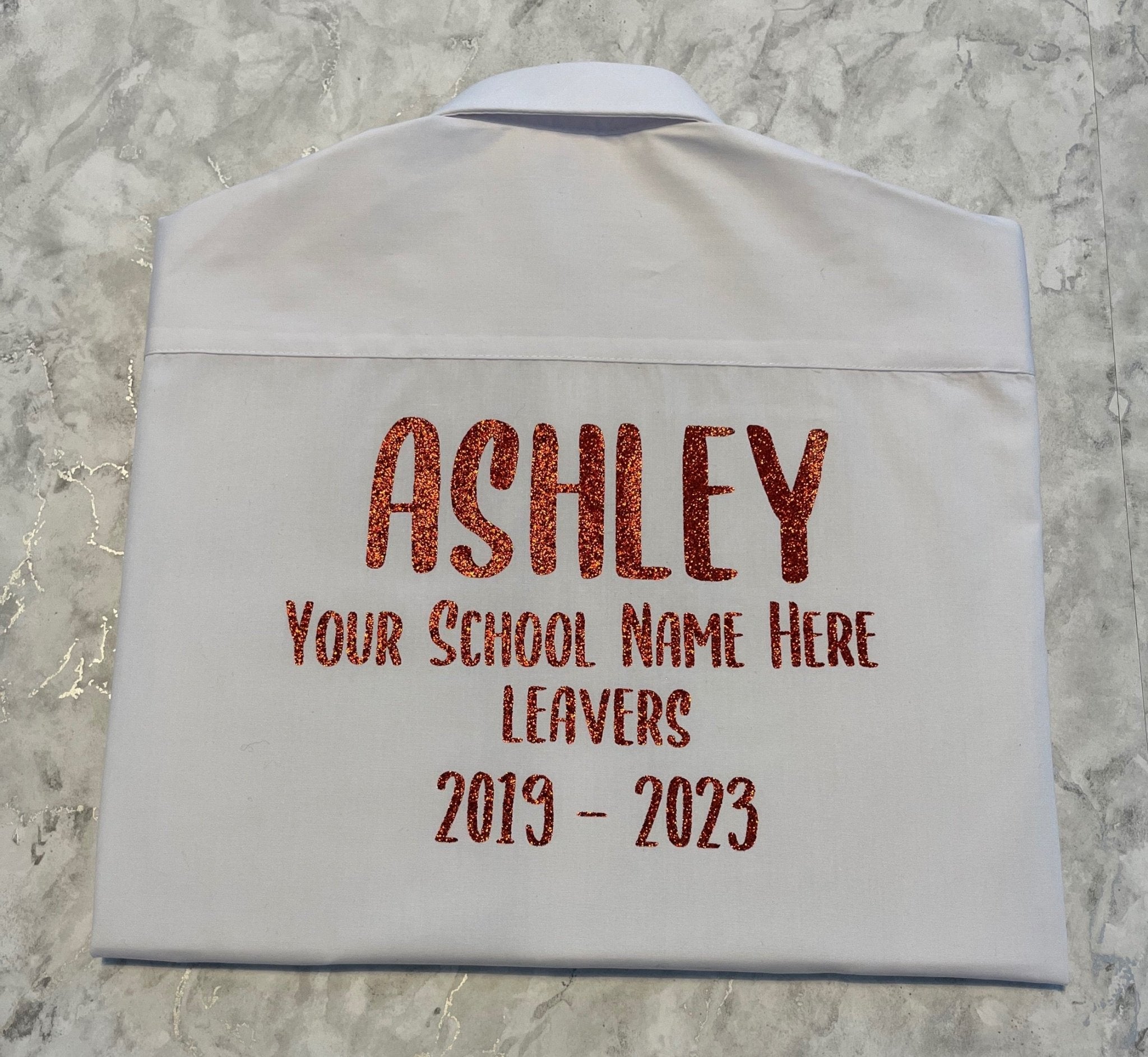 Red HTV Personalised School Leavers Shirt - Ink Stitch Press