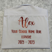Red HTV Personalised School Leavers Shirt - Ink Stitch Press