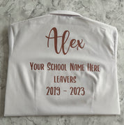 Rose Gold HTV Personalised School Leavers Shirt - Ink Stitch Press