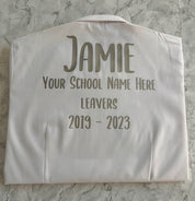 Silver HTV Personalised School Leavers Shirt - Ink Stitch Press