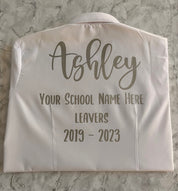 Silver HTV Personalised School Leavers Shirt - Ink Stitch Press