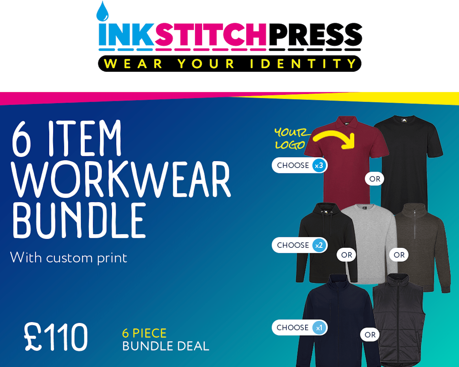 6 Item Workwear Bundle - Printed - Ink Stitch Press