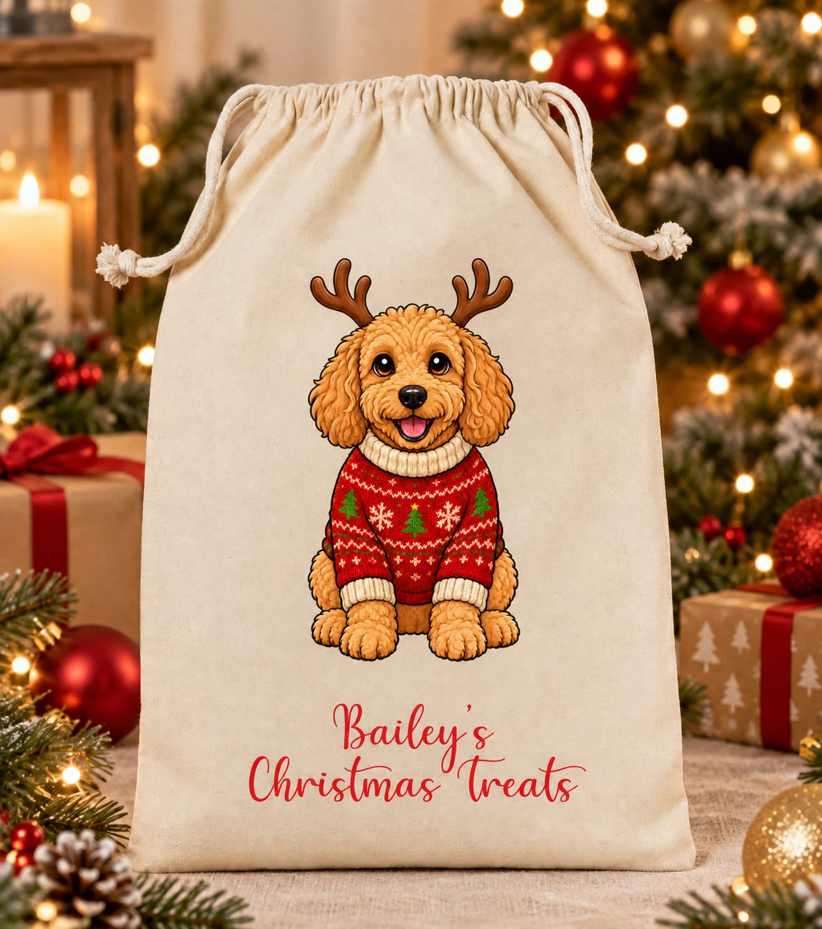 Personalised Dog Christmas Sack