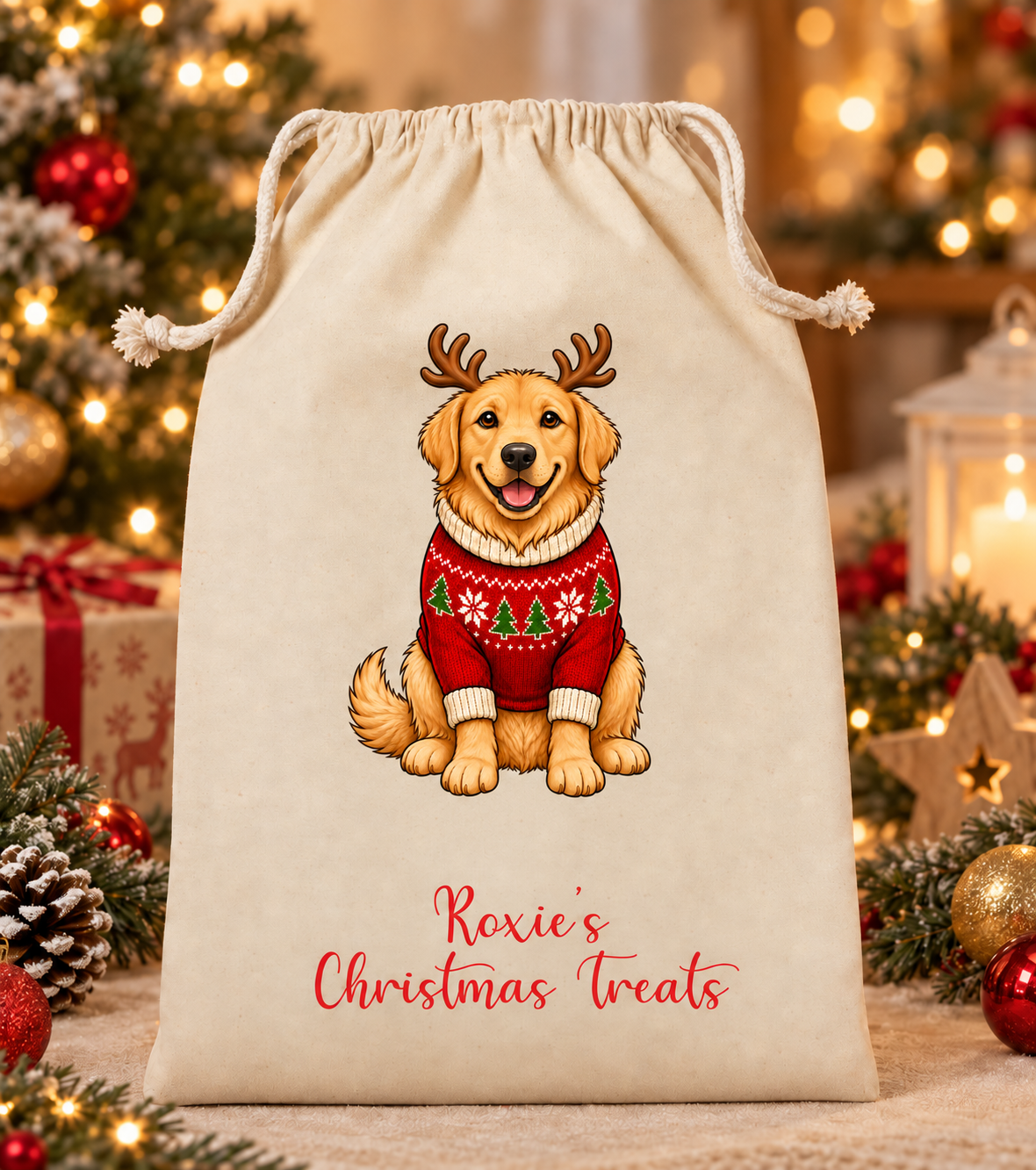Personalised Dog Christmas Sack