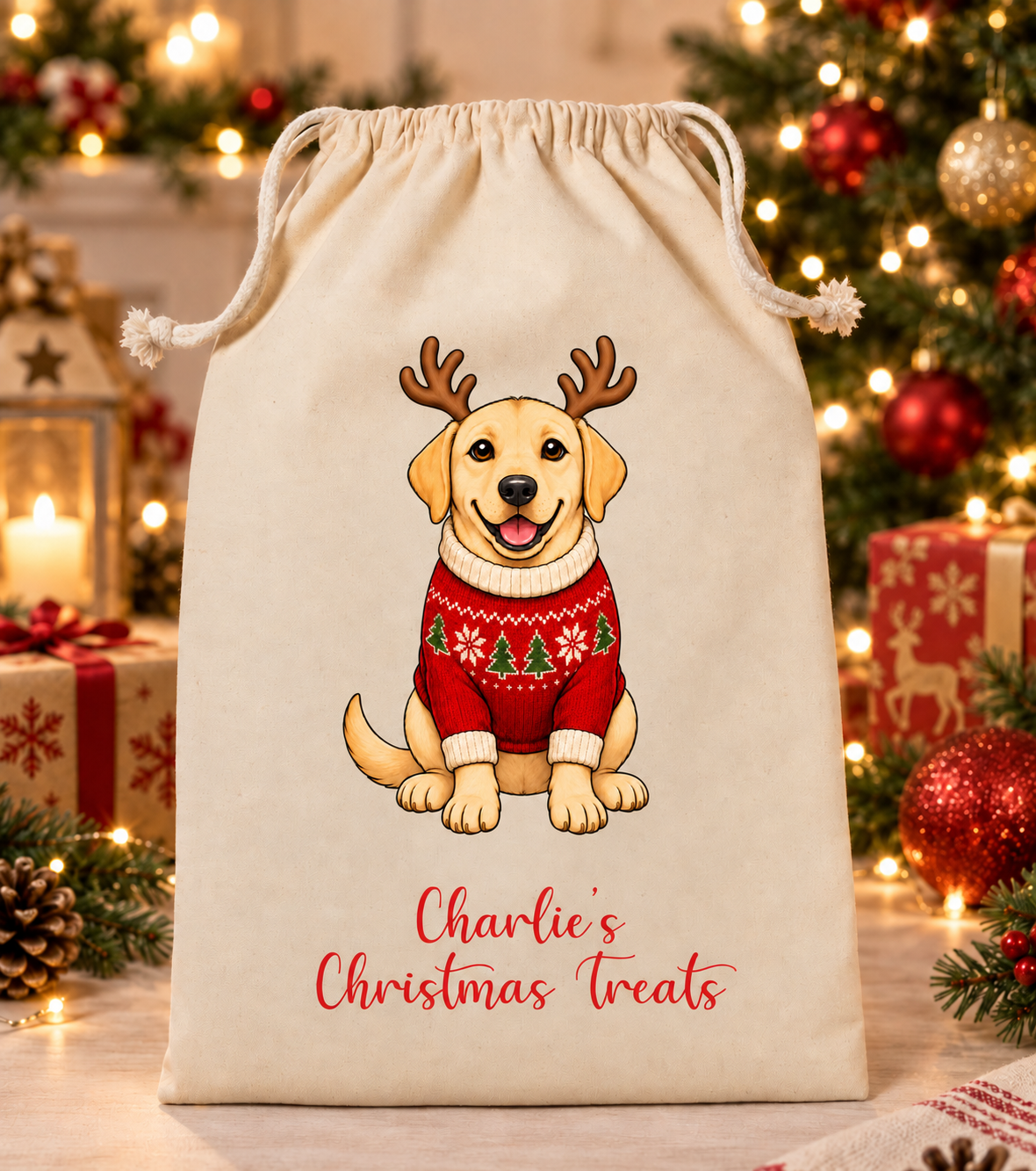 Personalised Dog Christmas Sack