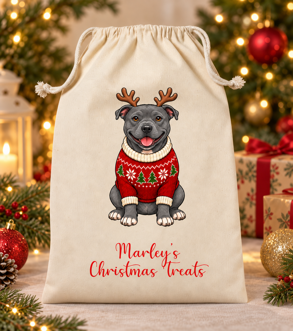 Personalised Dog Christmas Sack
