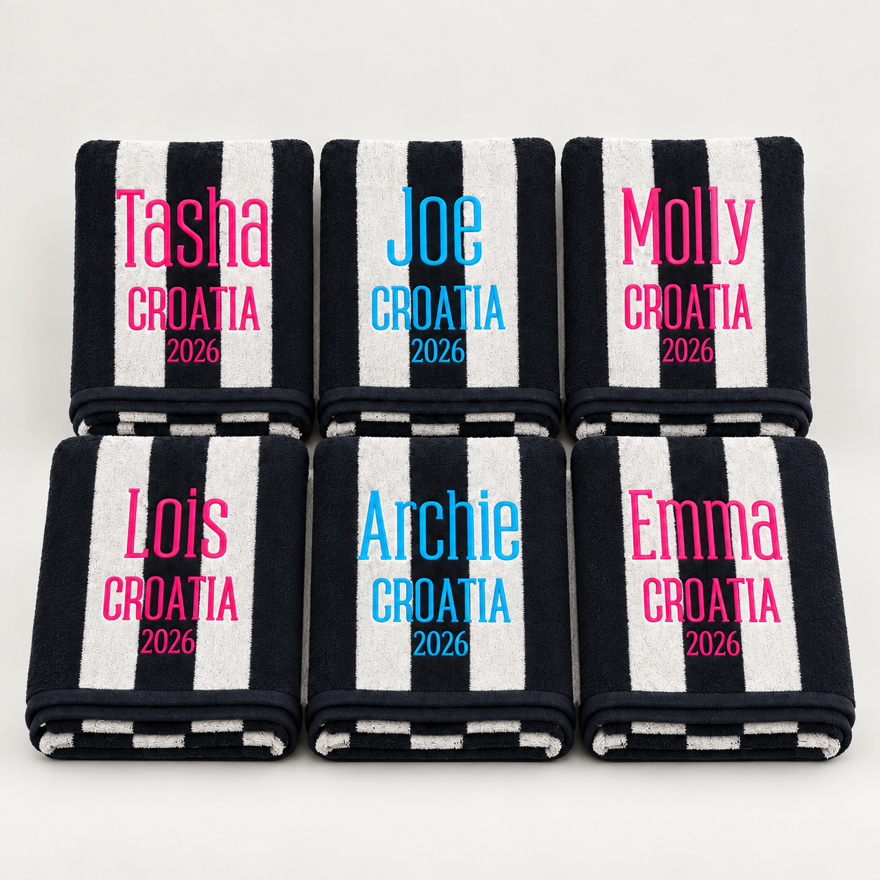 Personalised Cabana Stripe Beach Towel
