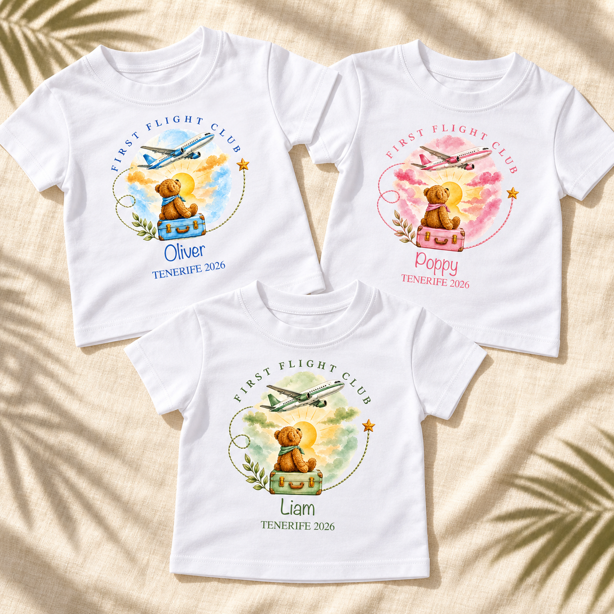 Personalised First Flight Club T-Shirt With Name & Destination