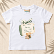 Personalised Plane Ticket T-Shirt With Name & Destination