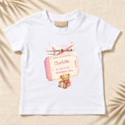 Personalised Plane Ticket T-Shirt With Name & Destination