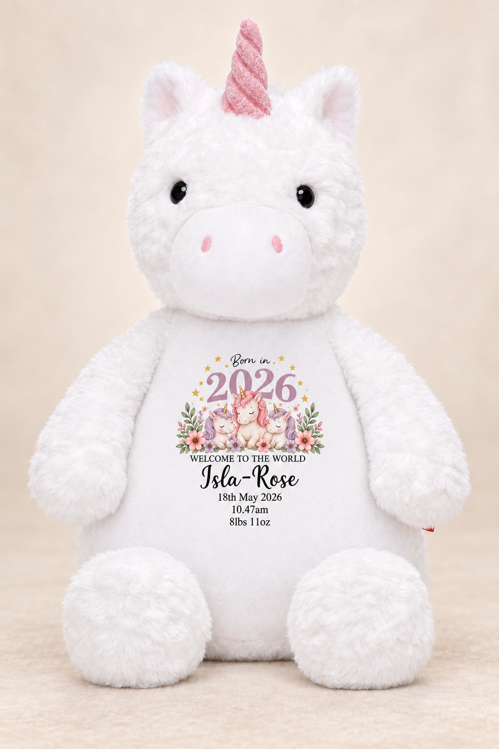 Personalised Baby Unicorn Cubbie