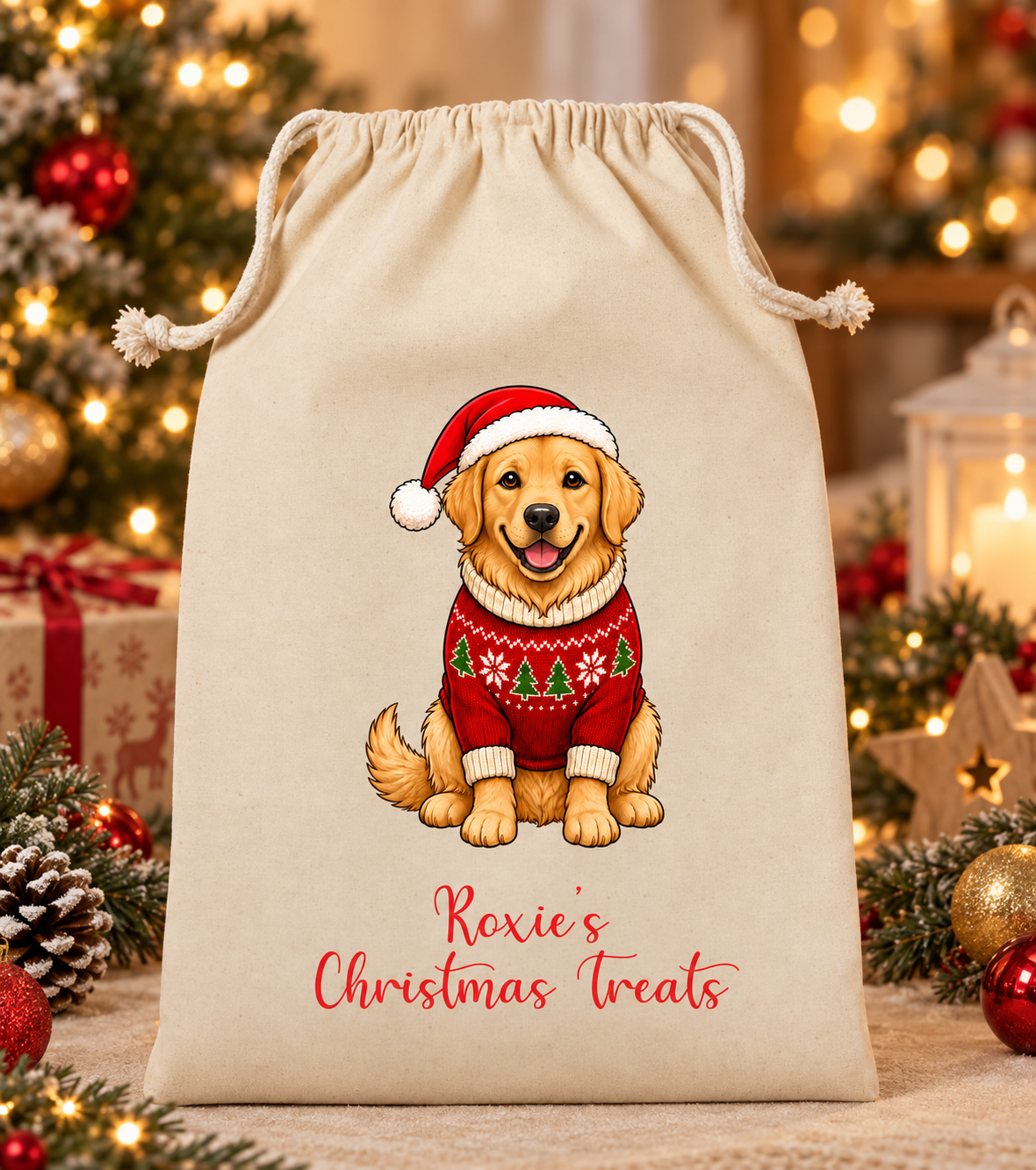 Personalised Dog Christmas Sack