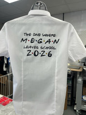 Friends Inspired Personalised School Leavers Shirt