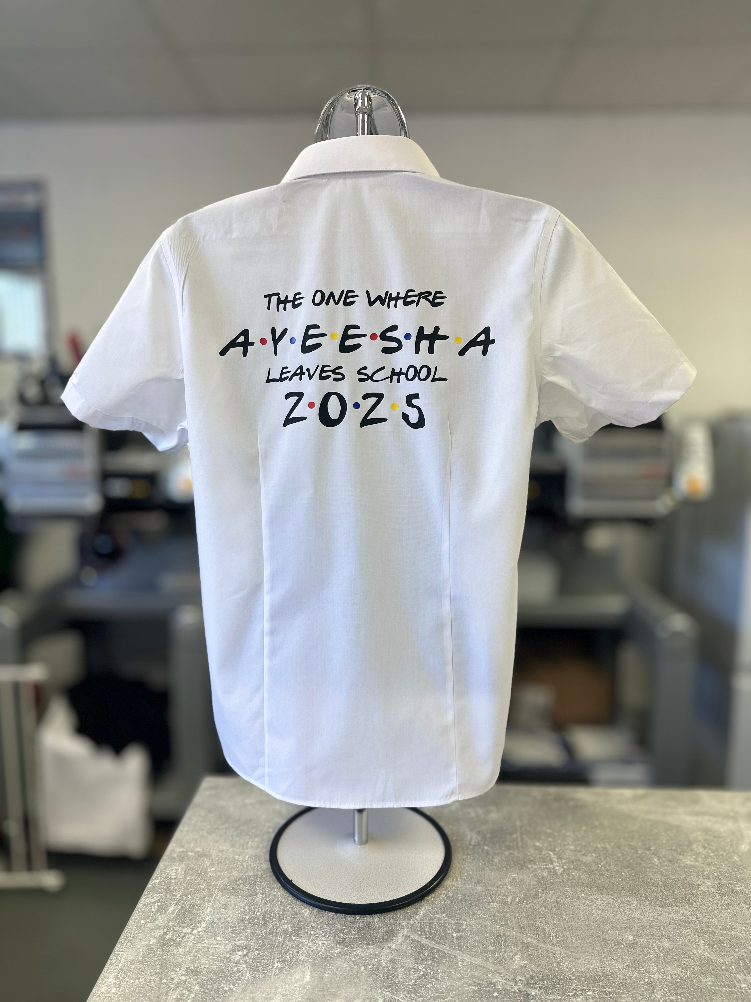 Friends Inspired Personalised School Leavers Shirt