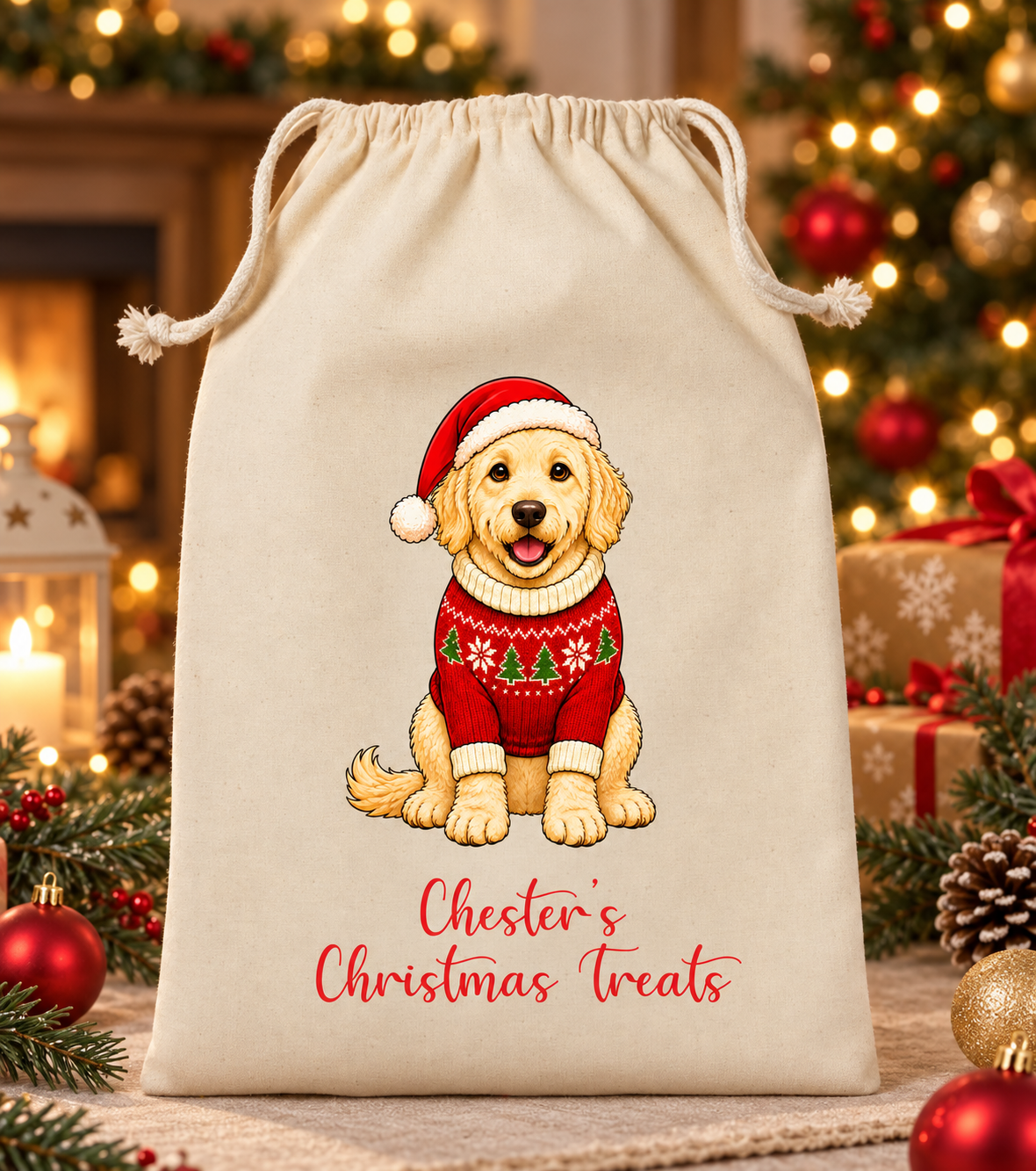 Personalised Dog Christmas Sack