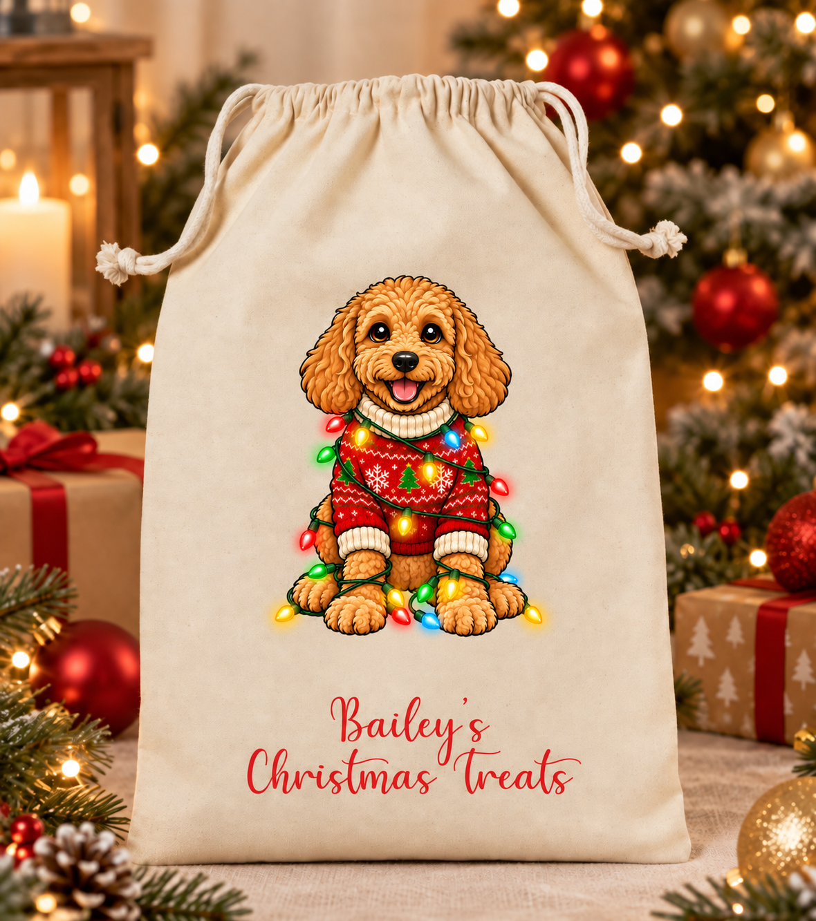 Personalised Dog Christmas Sack