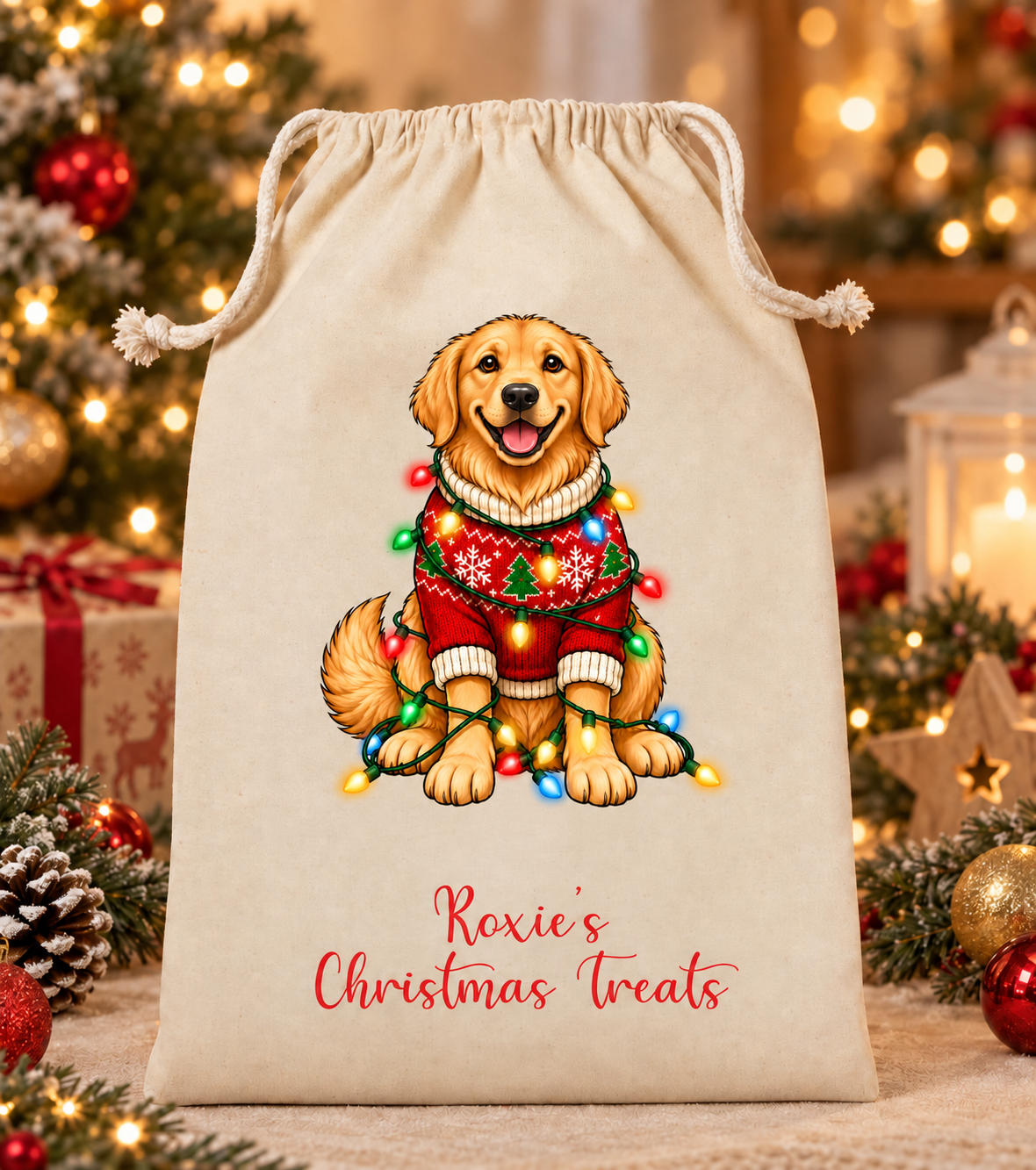 Personalised Dog Christmas Sack
