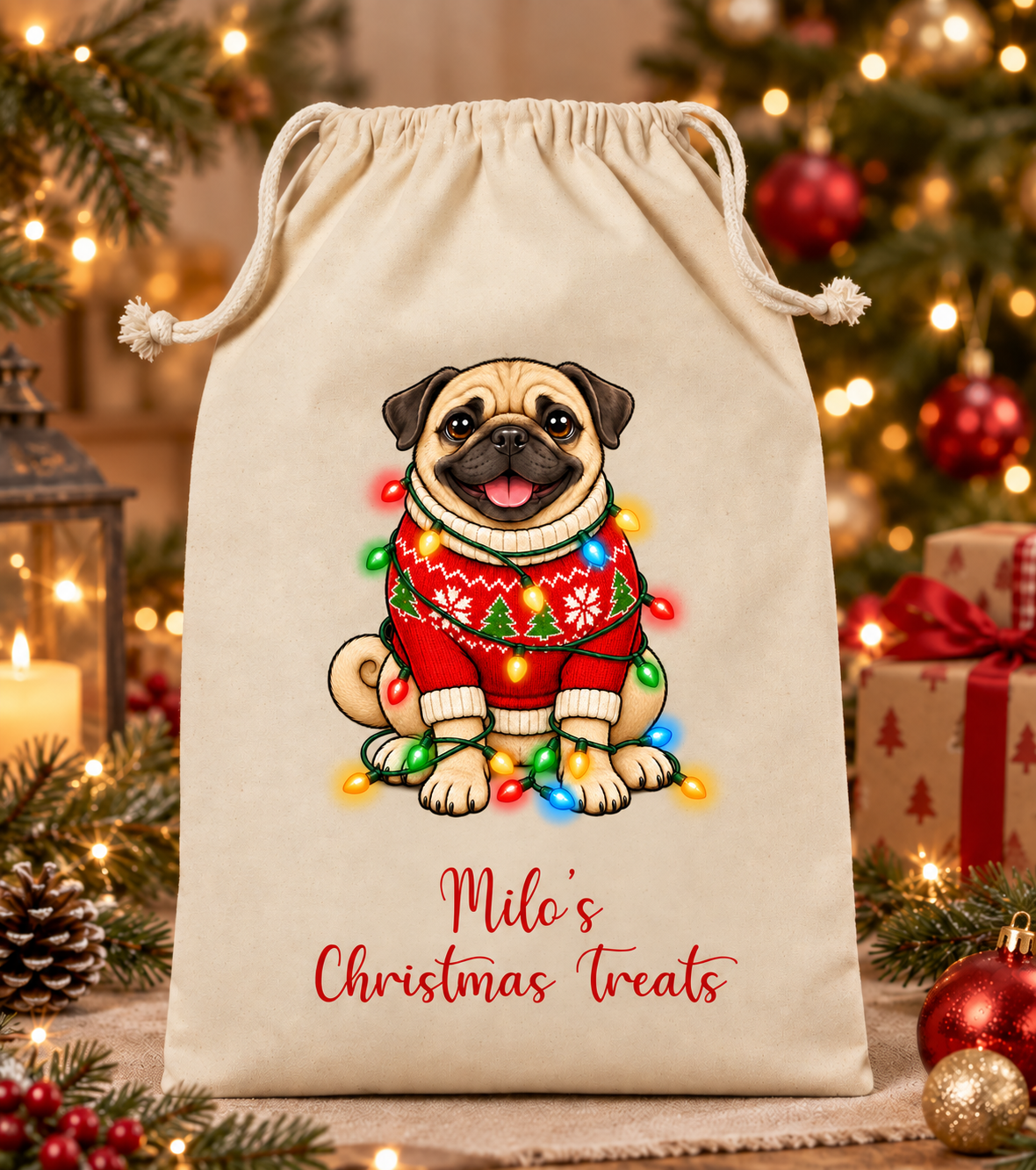 Personalised Dog Christmas Sack