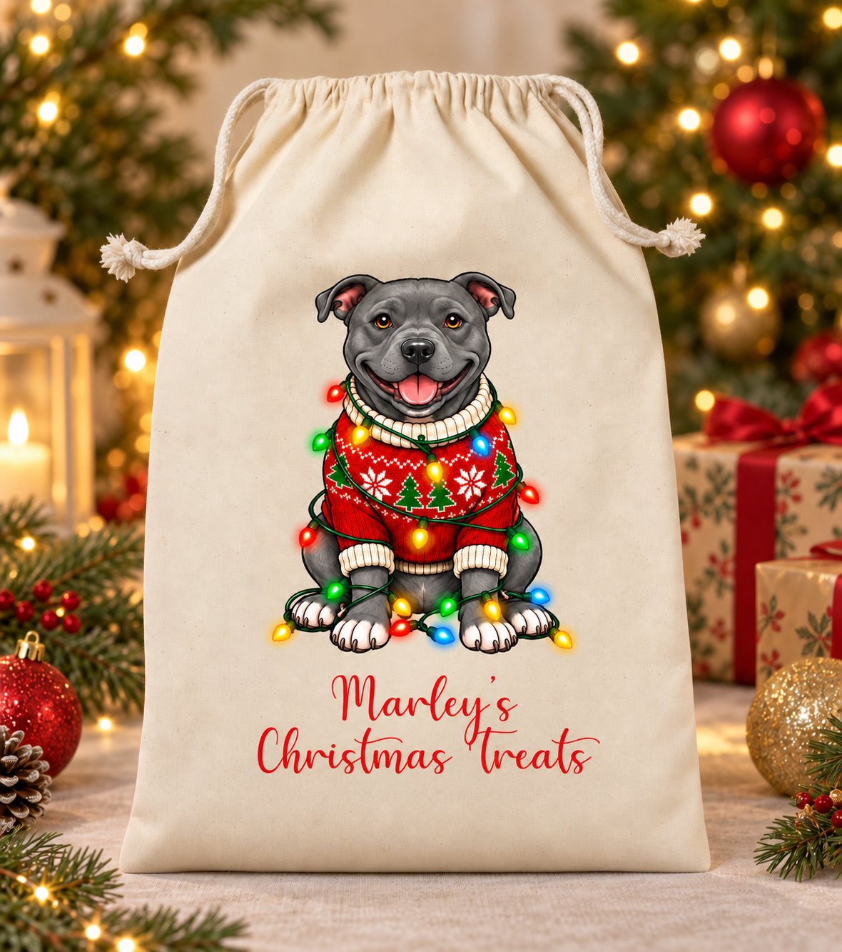 Personalised Dog Christmas Sack