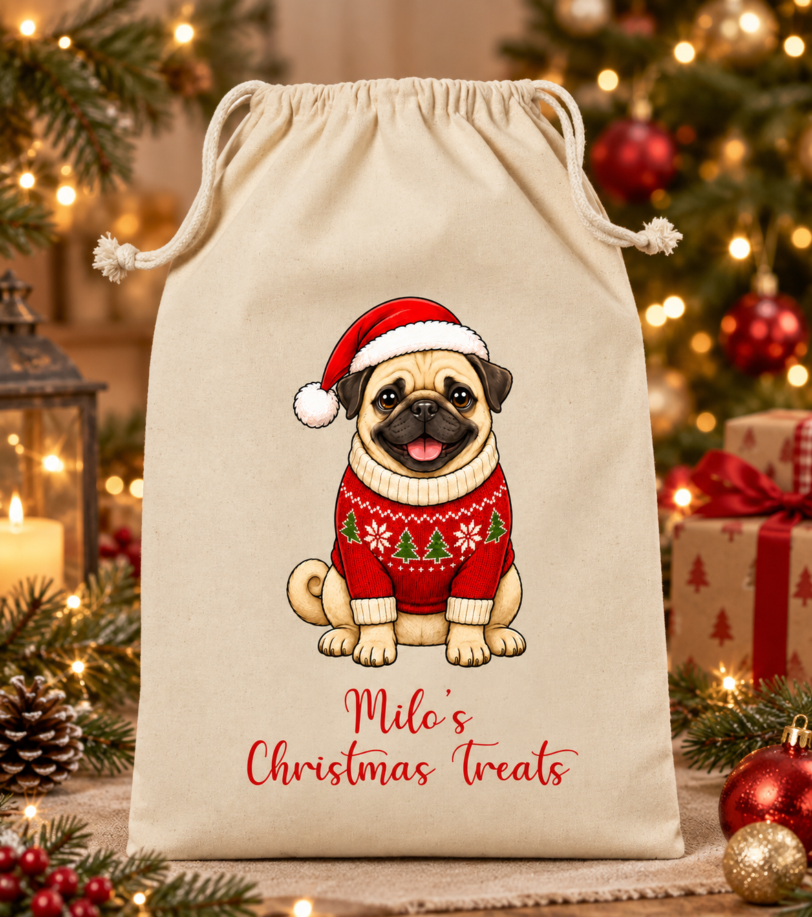 Personalised Dog Christmas Sack