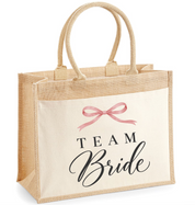 The Bride & Team Bride Jute Tote Bag