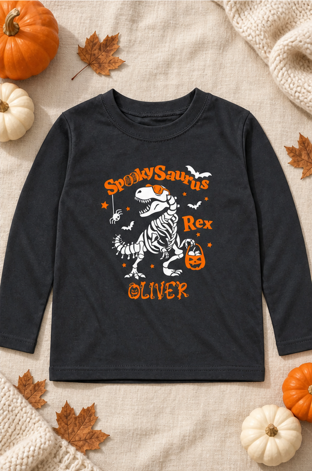 Spookysaurus Rex Halloween Kids’ T-Shirt