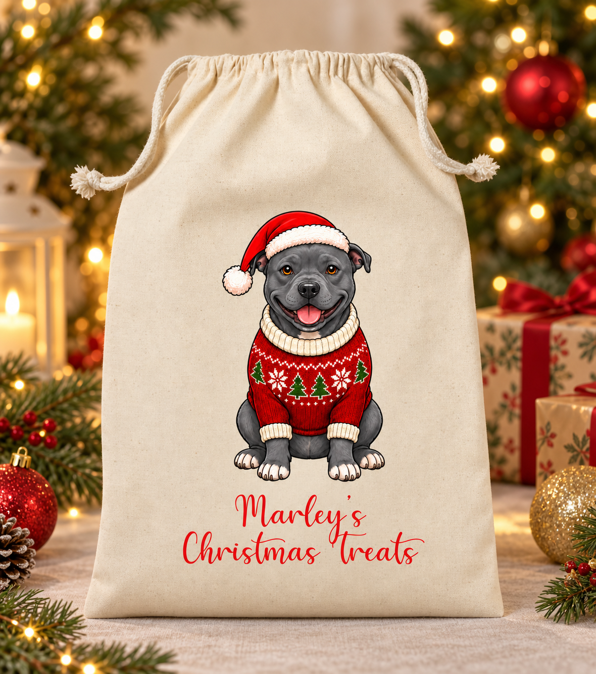 Personalised Dog Christmas Sack