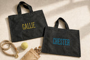 Custom Embroidered Dog Name Tote Bag