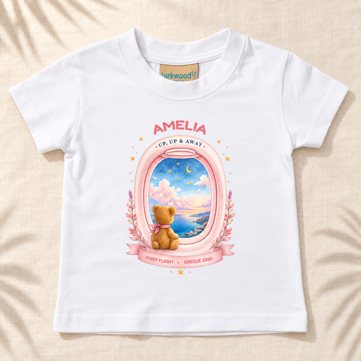 Personalised Up, Up & Away T-Shirt With Name & Destination