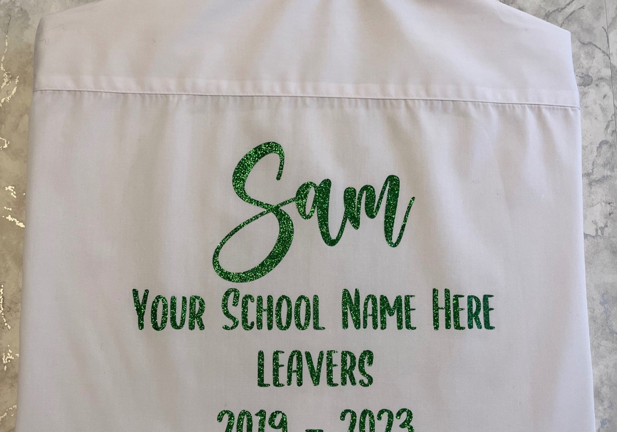 Green HTV Personalised School Leavers Shirt - Ink Stitch Press