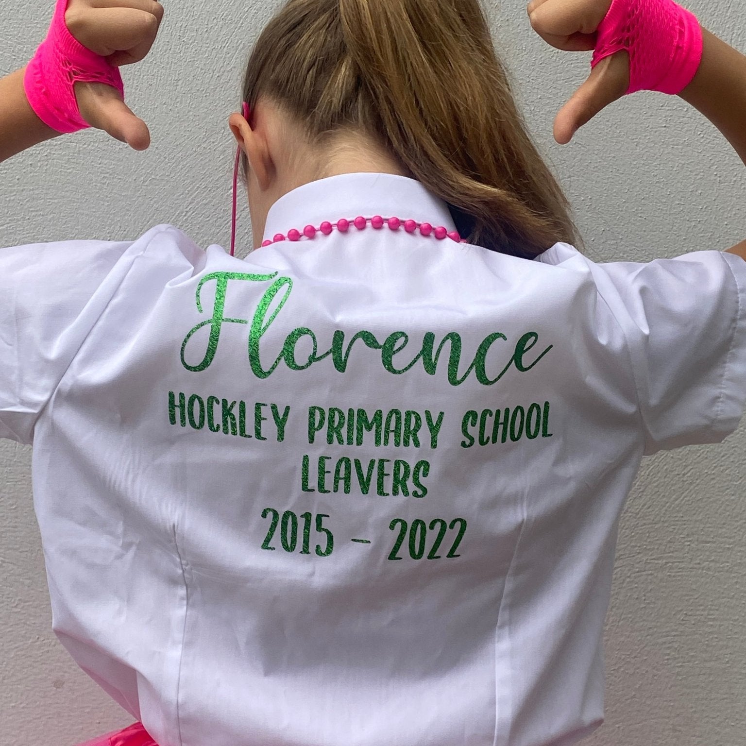 Green HTV Personalised School Leavers Shirt - Ink Stitch Press