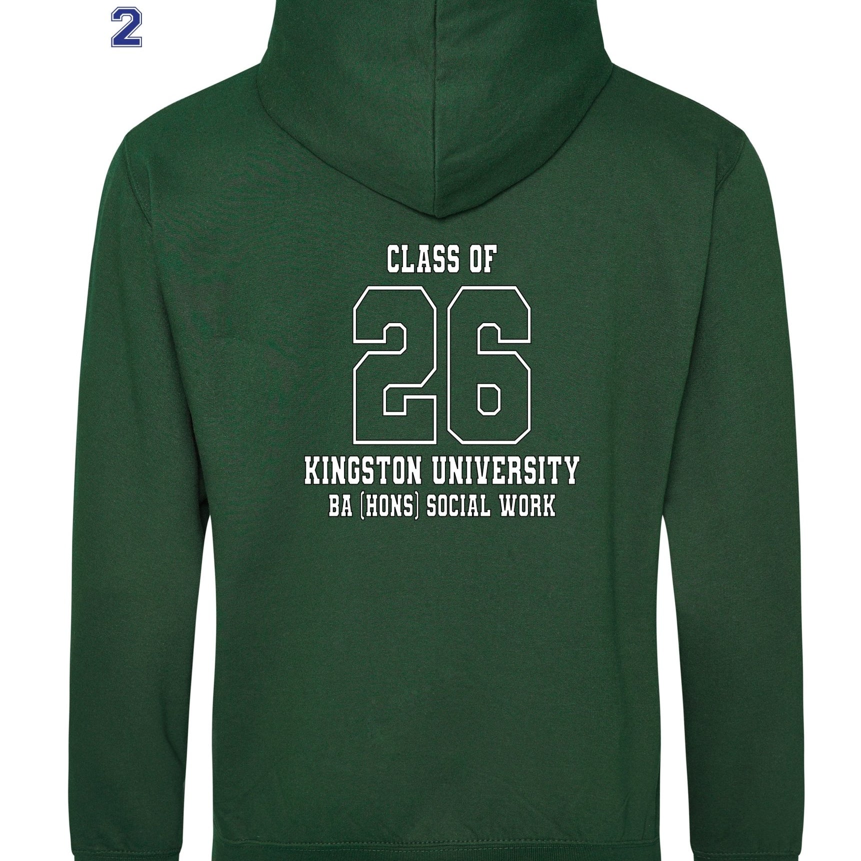 Kingston University Hoodie Class of 2026 – BA (Hons) Social Work - Design 2 With No Student's Name - Ink Stitch Press