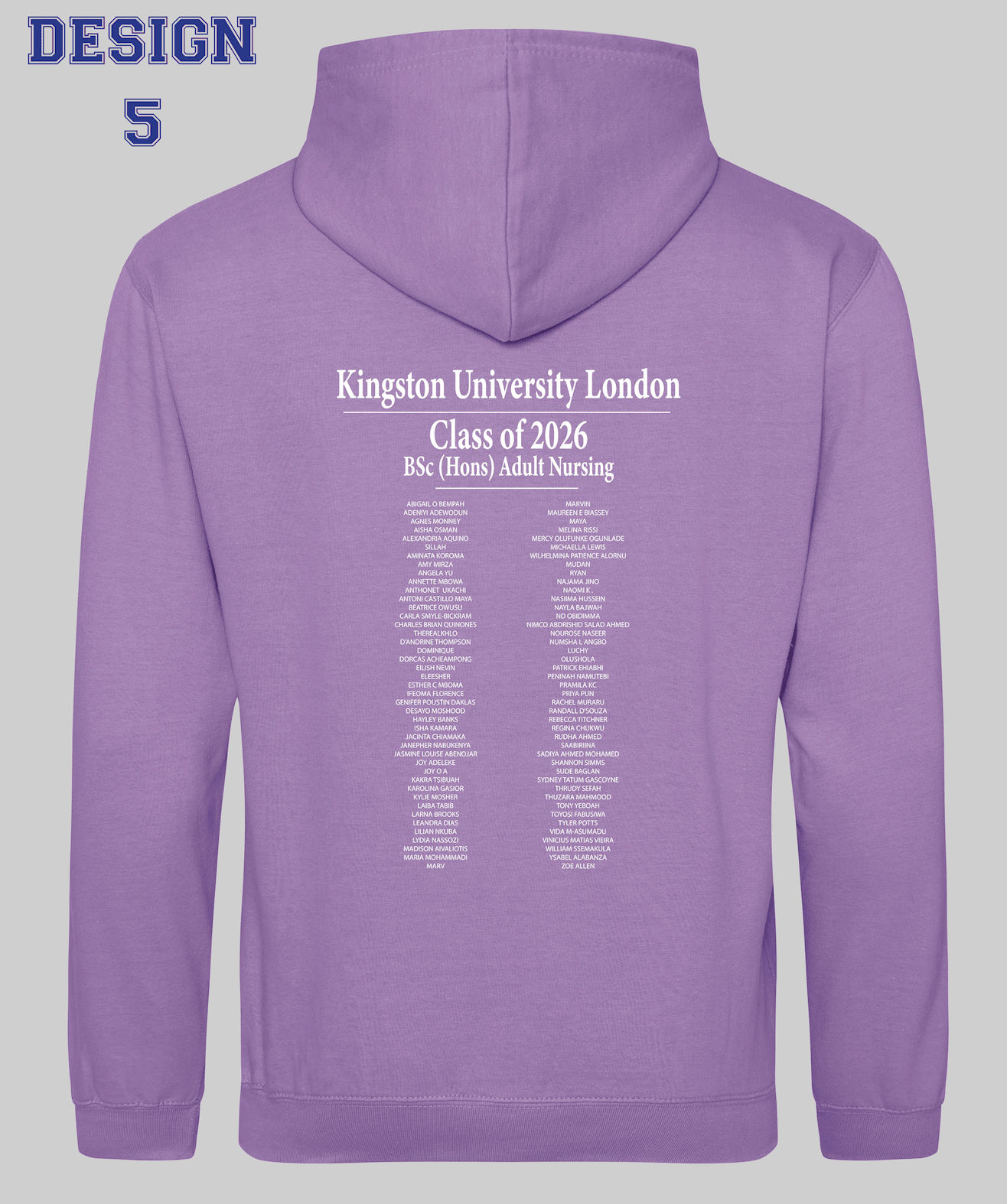 Kingston University Hoodie Class of 2026 – BSc (Hons) Adult Nursing - Ink Stitch Press