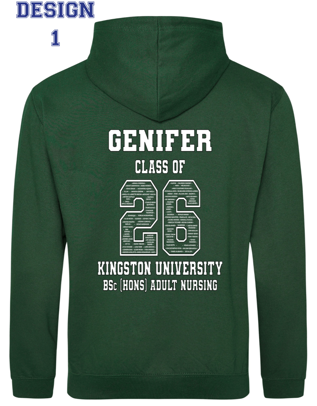 Kingston University Hoodie Class of 2026 – BSc (Hons) Adult Nursing - Ink Stitch Press