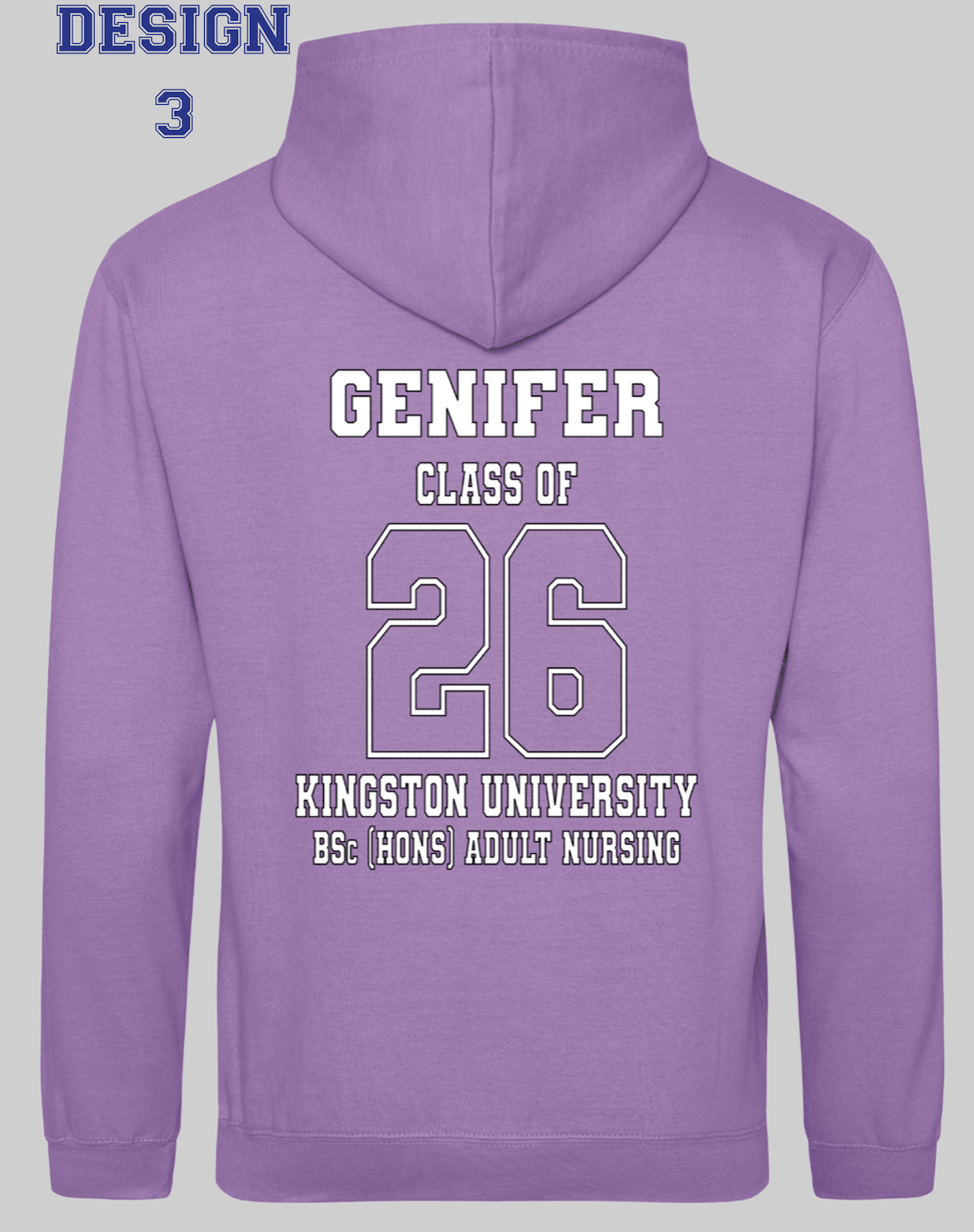Kingston University Hoodie Class of 2026 – BSc (Hons) Adult Nursing - Ink Stitch Press
