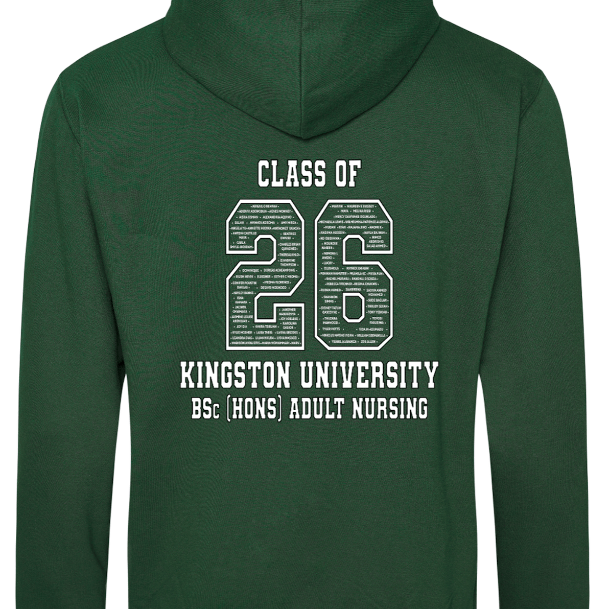 Kingston University Hoodie Class of 2026 – BSc (Hons) Adult Nursing - Ink Stitch Press