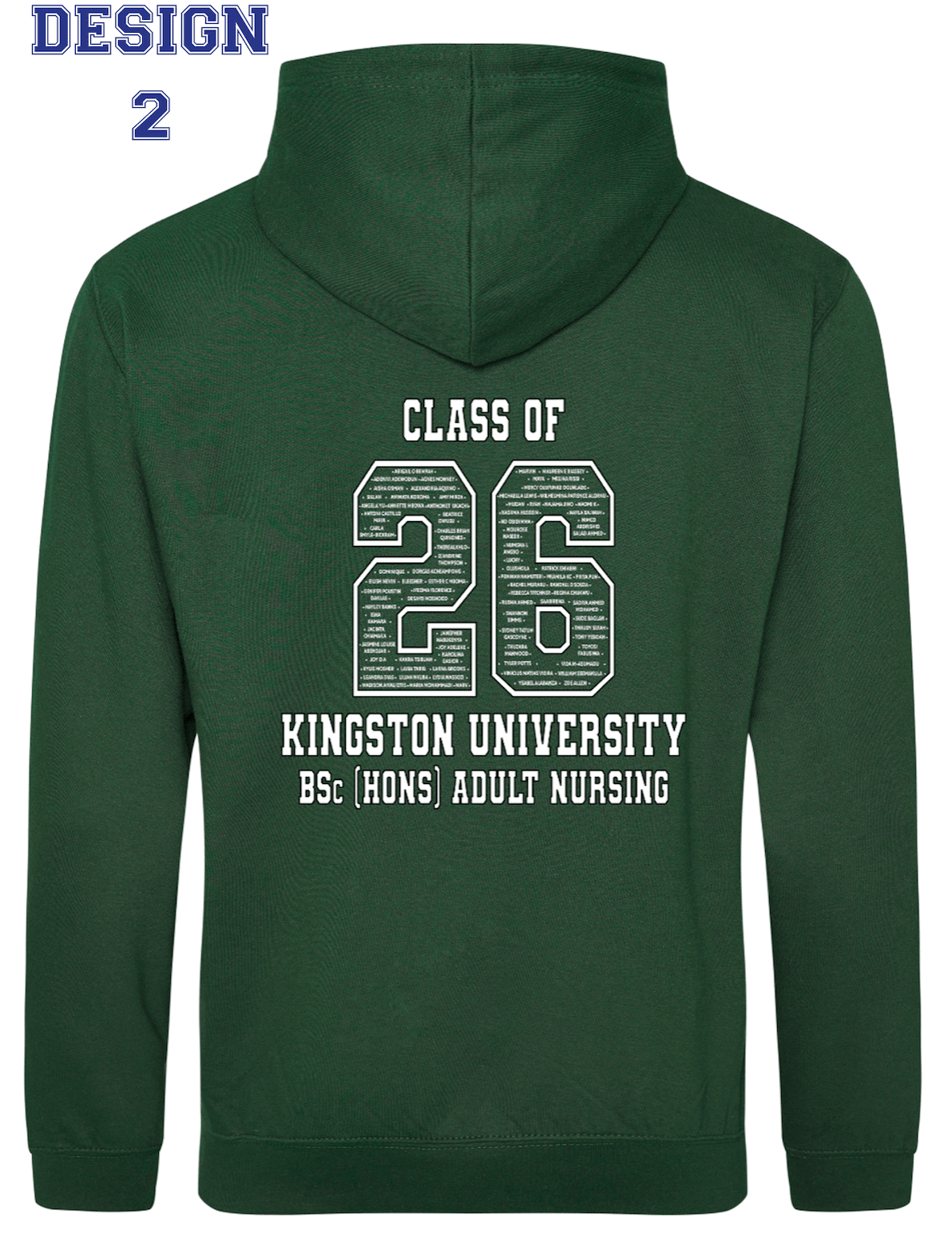 Kingston University Hoodie Class of 2026 – BSc (Hons) Adult Nursing - Ink Stitch Press