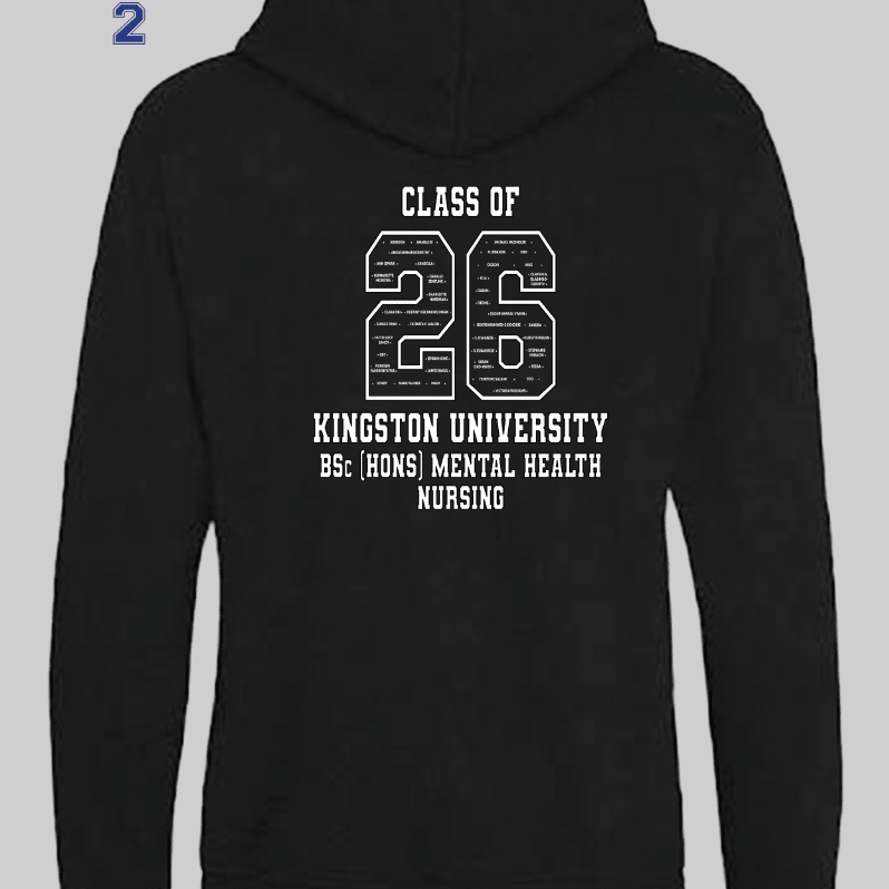 Kingston University Hoodie Class of 2026 – BSc (Hons) Mental Health Nursing - Ink Stitch Press