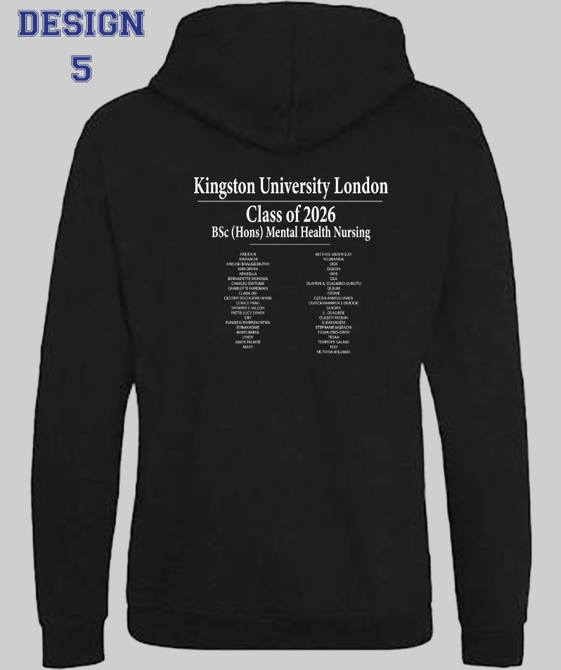 Kingston University Hoodie Class of 2026 – BSc (Hons) Mental Health Nursing - Ink Stitch Press